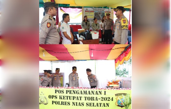 Kapolres Nias Selatan Mengecek Pos PAM dan Pos YAN Ketupat Toba 2024 Memastikan Mudik Aman dan&nbsp;Lancar