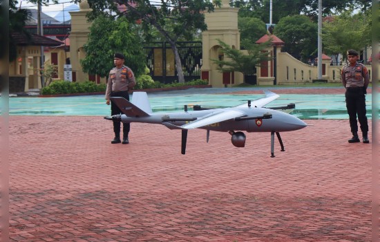 Kapolda Aceh Saksikan Simulasi Penerbangan Drone Dit-Samapta Polda&nbsp;Aceh
