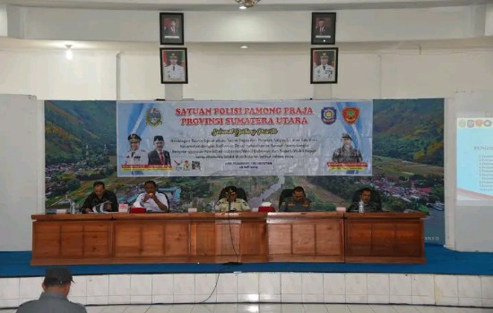 Pemkab Humbahas bersama Satpol PP Provsu laksanakan Bimtek Optimalisasi Peran Satgas&nbsp;Linmas