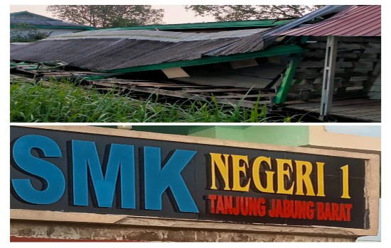 Terkait Robohnya Tiga Ruang Belajar Siswa SMKN 1 Tanjab Barat, Ini Penjelasan Kepala&nbsp;Sekolah