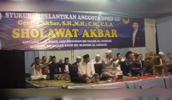 Seusai Di lantik sebagai anggota DPRD LU 2024-2029 Genius Akbar S.H.M.H,CM,C.LA Gelar Sholawat&nbsp;Akbar
