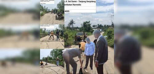 Jembatan Harmoko Rusak, Sekarang Sudah&nbsp;Dikerjakan